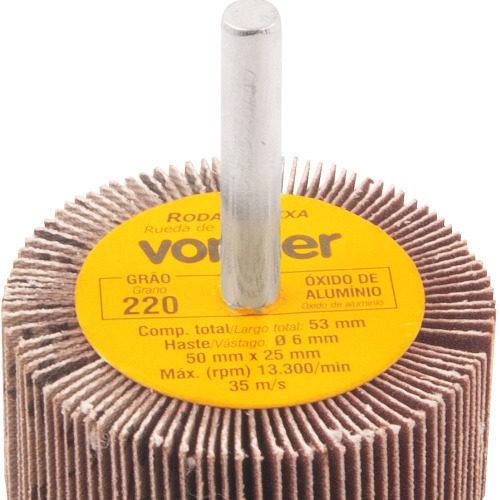 Roda de lixa 50 x 25 mm com haste gr�o 220 