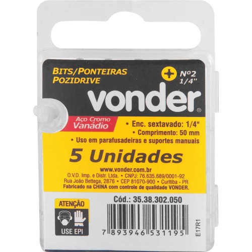 Bits pozidrive encaixe 1/4 Bits pozidrive encaixe 1/4