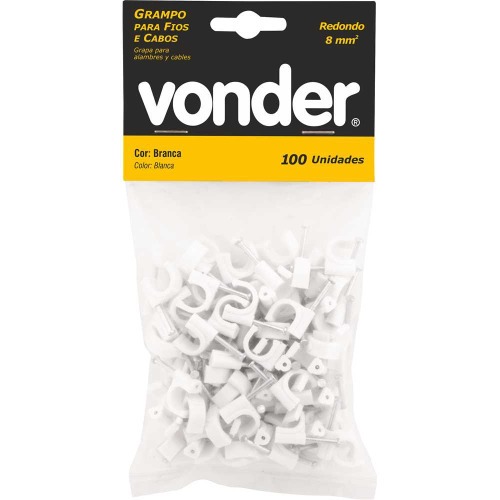 Grampo pl�stico redondo para fios 8 mm