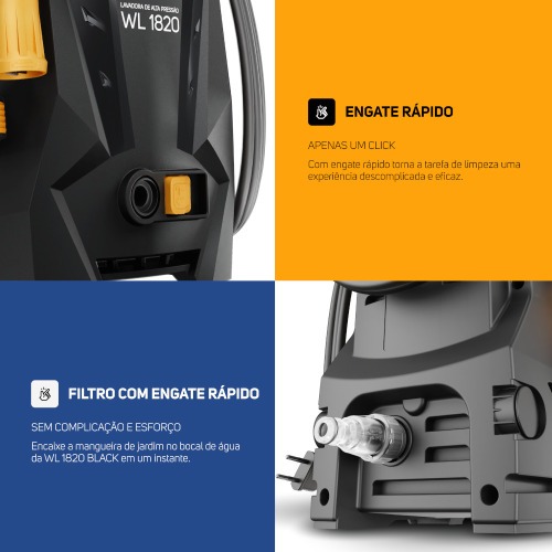 Lavadora de alta press�o Desentupidora 1500 libras - WL 1820 Black Ultra  110V
