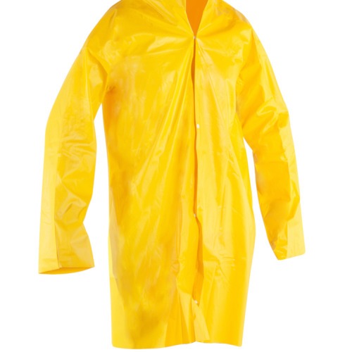 Capa de chuva em PVC com forro amarela