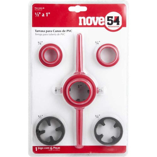 Jogo de tarraxa manual para canos de 1/2 a 1