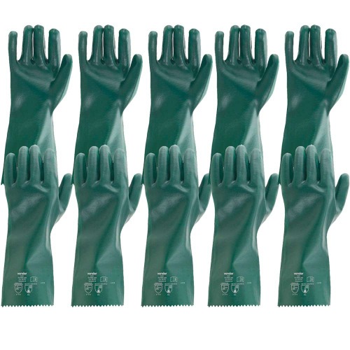 Kit 5 pares de luva pvc lisa com forro de algodão 36 cm - PLV 0036 Kit 5 pares de luva pvc lisa com forro de algodão 36 cm - PLV 0036