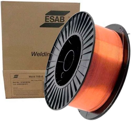 Arame para solda mig s�lido cobreado 0,8 mm rolo 15 kg Esab - 70S6