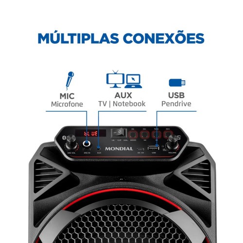Caixa de som amplificada 150W RMS Bluetooth e FM Connect Party Plus - CM-150  110V/220V