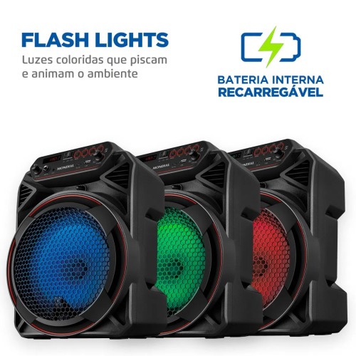Caixa de som amplificada 150W RMS Bluetooth e FM Connect Party Plus - CM-150  110V/220V