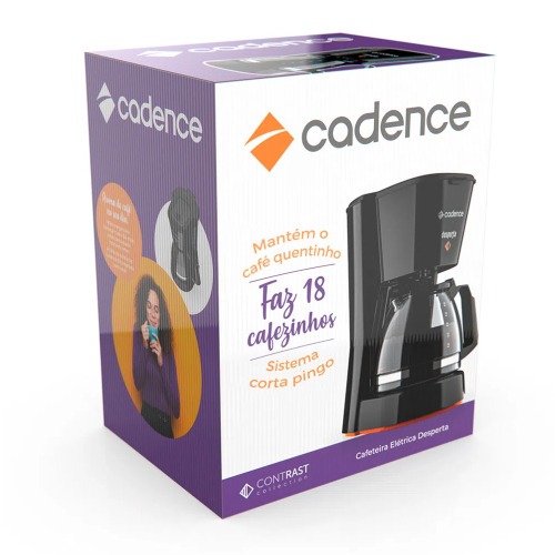 Cafeteira el�trica 600W jarra de vidro 18 x�caras Desperta Contrast - Caf338  110V