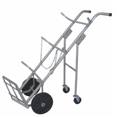 Carro para transporte de oxig�nio e acetileno para 2 cilindros roda maci�a - TM-75