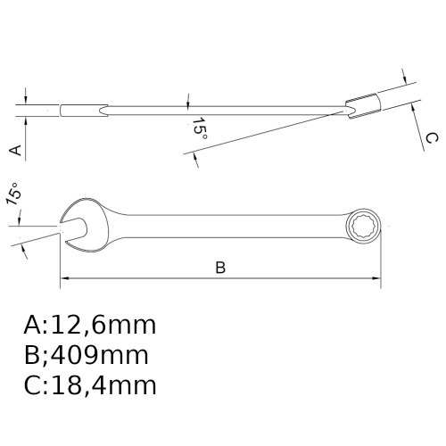 Chave combinada 34 mm a�o cromo van�dio
