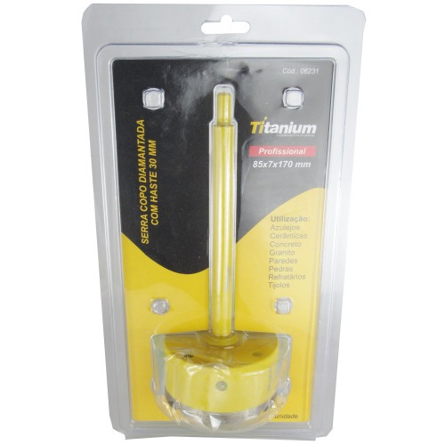 Serra copo diamantada 85 mm com haste encaixe 3/8 Serra copo diamantada 85 mm com haste encaixe 3/8