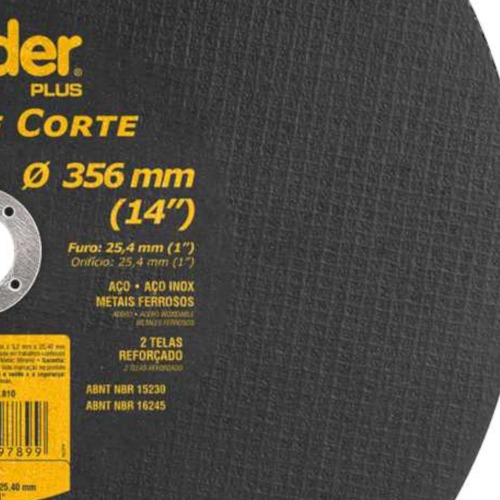 Disco de corte para metal 356 x 3,2 x 25,40 mm - VDR 12