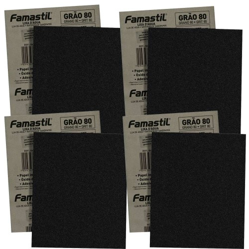 Kit 20 Folhas de lixa d'�gua gr�o 80 - F51.01