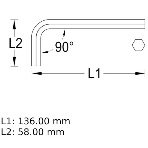 Chave allen 12 mm a�o cromo van�dio - 42