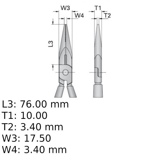 Alicate bico meia cana reto isolado 6.1/2 Alicate bico meia cana reto isolado 6.1/2