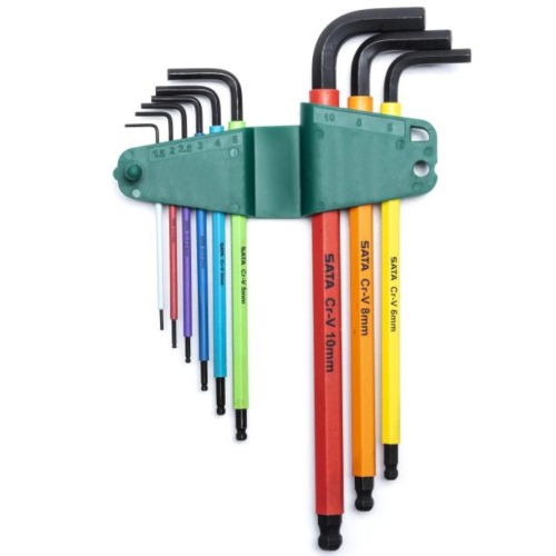 Jogo de chave allen abaulada longa 1,5 a 10 mm colorida 9 pe�as - ST09101CHBSJ