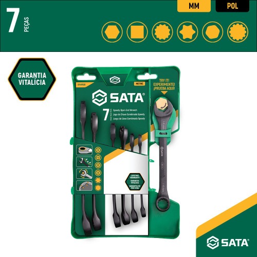 Jogo de chave combinada 8 a 17 mm multiencaixe 7 pe�as - Speedy X6