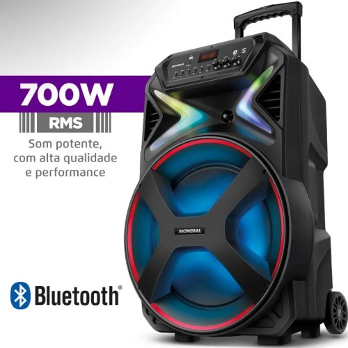 Caixa de som amplificada 700W RMS Bluetooth e FM Connect lights Plus - CM-700  110V/220V