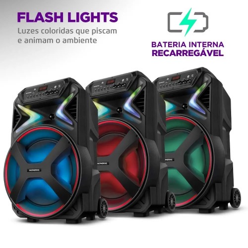 Caixa de som amplificada 700W RMS Bluetooth e FM Connect lights Plus - CM-700  110V/220V