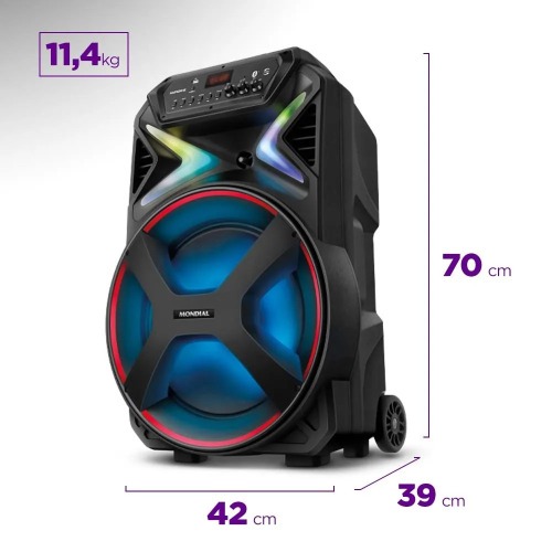 Caixa de som amplificada 700W RMS Bluetooth e FM Connect lights Plus - CM-700  110V/220V
