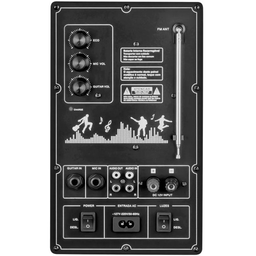 Caixa de som amplificada 700W RMS Bluetooth e FM Connect lights Plus - CM-700  110V/220V