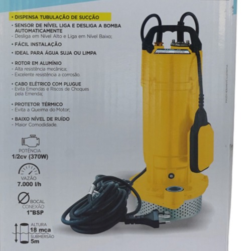 Bomba submers�vel 370 watts para �gua Suja - BS16 Premium  220V