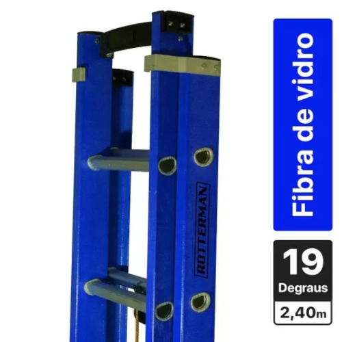 Escada de fibra de vidro extens�vel 3,5 x 5,9 m 19 degraus - Premium