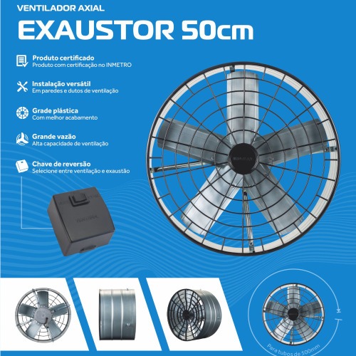 Exaustor axial 50 cm - Linha Comercial  220V
