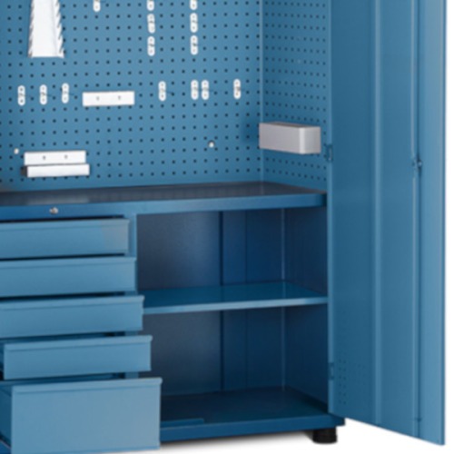 Armário para ferramentas com 1 prateleira 5 gavetas e porta em aço - AM-1004 Armário para ferramentas com 1 prateleira 5 gavetas e porta em aço - AM-1004