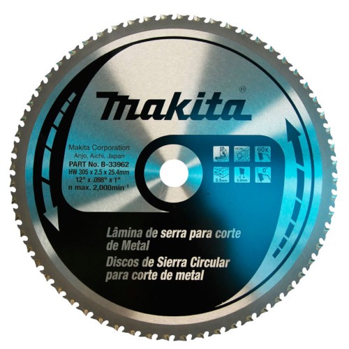 Disco de serra para metal 305 x 25 x 2,2 mm com 60 dentes