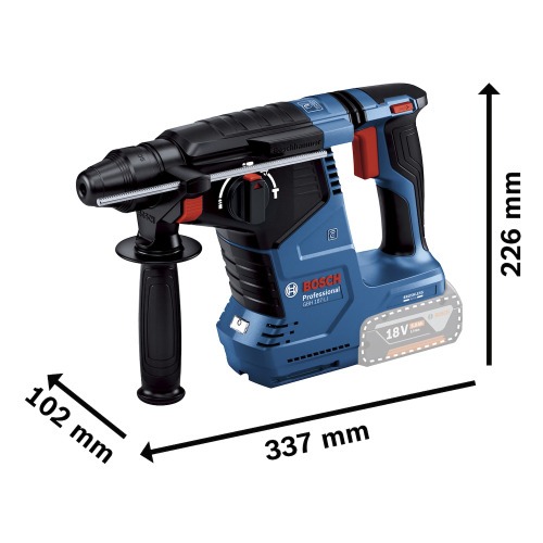 Martelo perfurador rompedor a bateria 18V 2,4 joules Brushless encaixe SDS PLUS Sem Bateria - GBH 187-LI