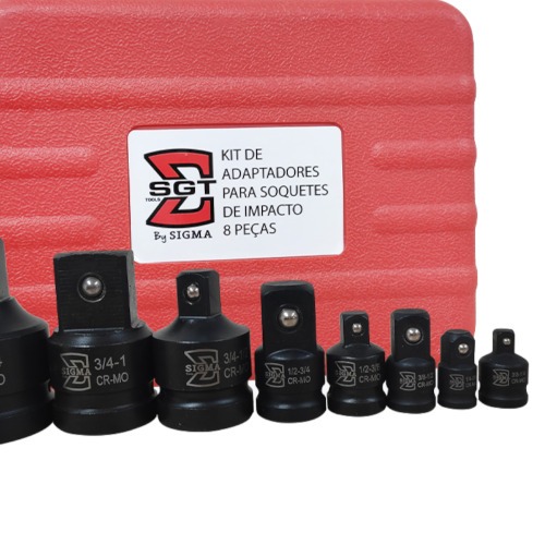 Kit de adaptadores para soquete de impacto com 8 peças Kit de adaptadores para soquete de impacto com 8 peças