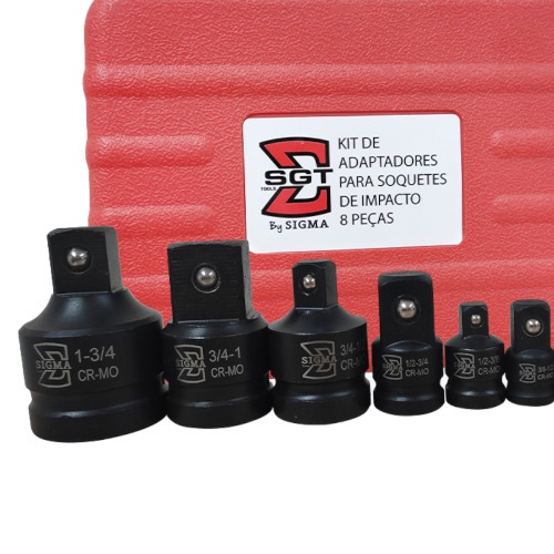 Kit de adaptadores para soquete de impacto com 8 peças Kit de adaptadores para soquete de impacto com 8 peças