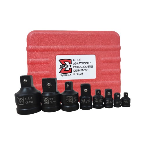 Kit de adaptadores para soquete de impacto com 8 peças Kit de adaptadores para soquete de impacto com 8 peças