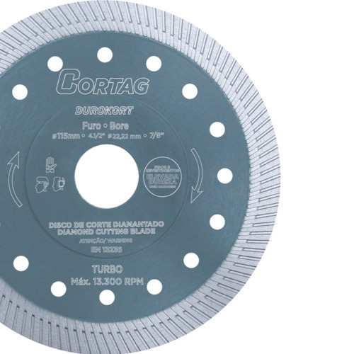 Disco diamantado Turbo 115 mm para pisos e revestimentos - Durokort