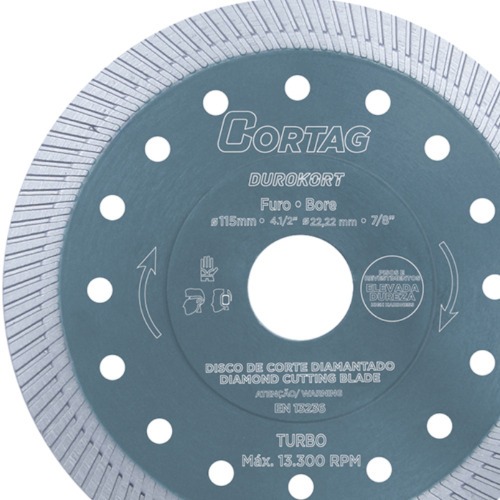 Disco diamantado Turbo 115 mm para pisos e revestimentos - Durokort