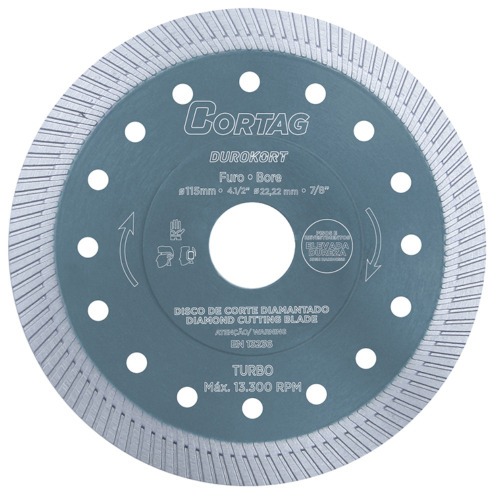Disco diamantado Turbo 115 mm para pisos e revestimentos - Durokort