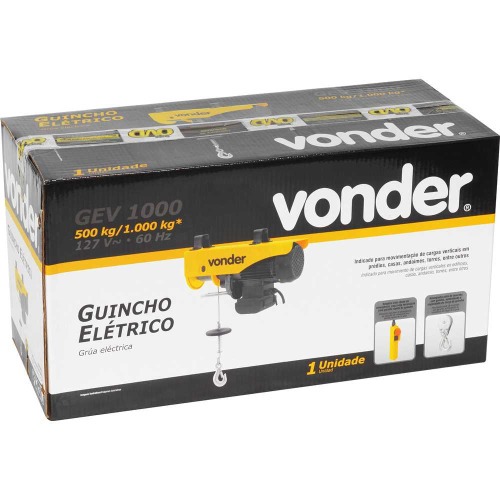 Guincho Talha el�trica 500/1000 kg eleva��o de at� 12 metros - GEV 1000  110V