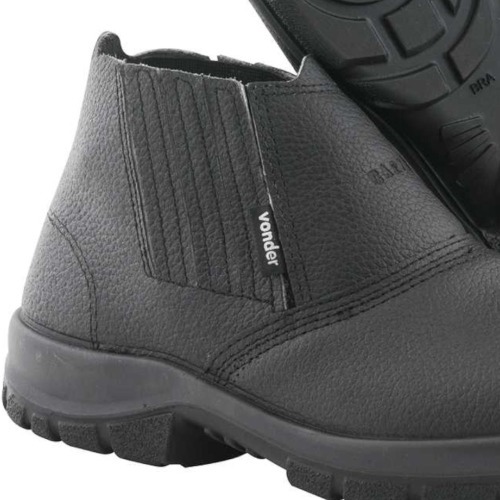 Botina bidensidade couro de raspa com el�stico biqueira a�o