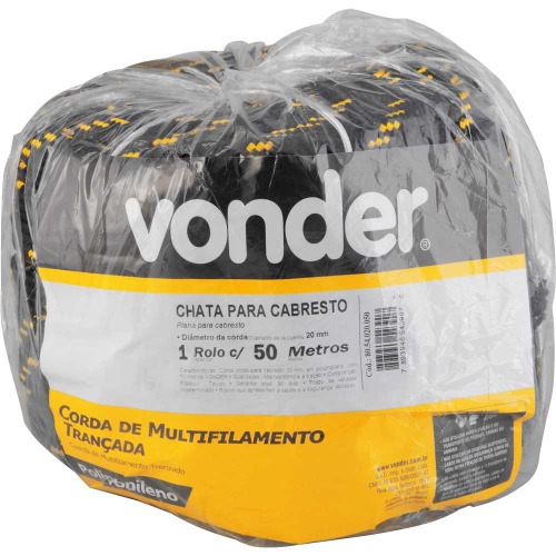 Corda chata para cabresto 20 mm, com 50 m, em polipropileno - 80.54.020.050