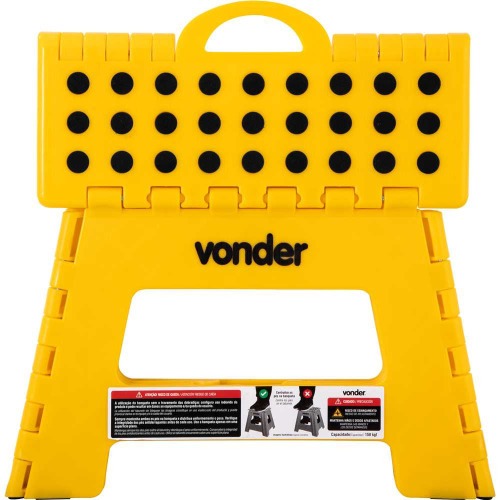 Banqueta pl�stica dobr�vel amarela altura 220 mm