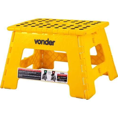 Banqueta pl�stica dobr�vel amarela altura 220 mm