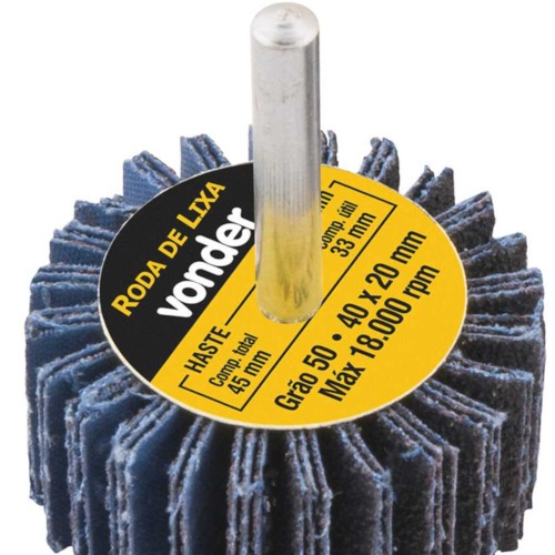 Roda de lixa 40 x 20 mm com haste gr�o 50