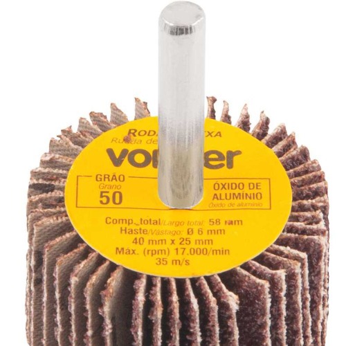 Roda de lixa 40 x 25 mm com haste gr�o 50 