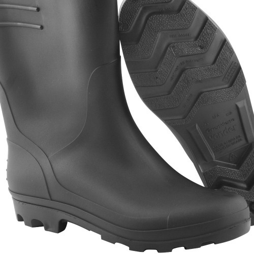 Bota de PVC preta cano m�dio com forro