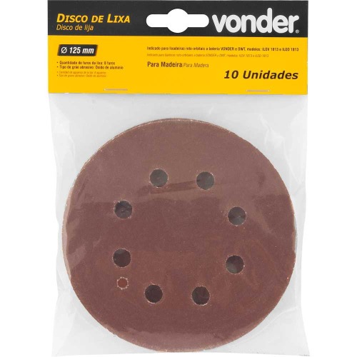 Disco de lixa com costado em pluma 125 mm com 10 peças Disco de lixa com costado em pluma 125 mm com 10 peças