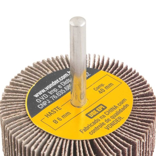 Roda de lixa 60 mm x 20 mm com haste gr�o 80