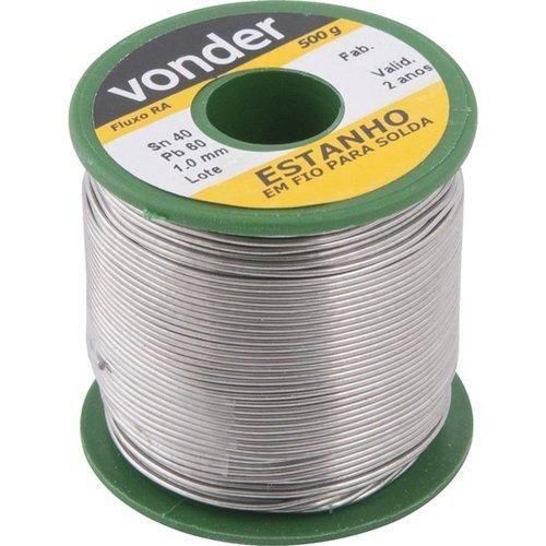 Estanho em fio 1,0 mm 40 x 60 com 500 g