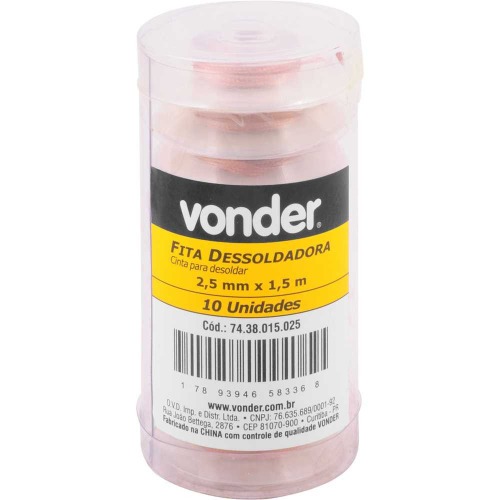 Fita/malha dessoldadora 2,5 mm x 1,5 m