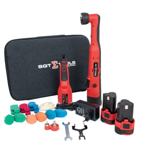 Kit nano mini politriz e nano politriz 12V 2Ah com 2 baterias e acess�rios - SGT-8103  110V/220V