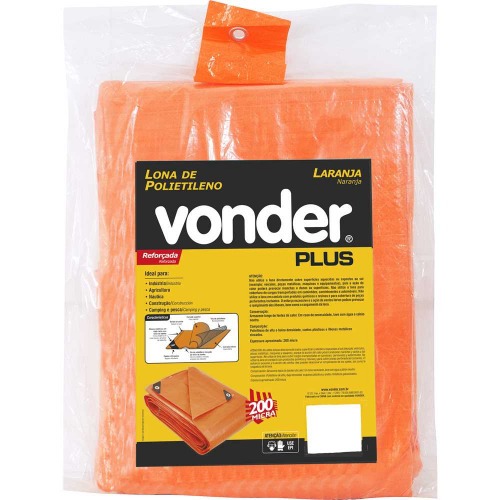 Lona refor�ada de polietileno laranja 8 m x 5 m